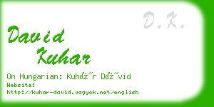 david kuhar business card